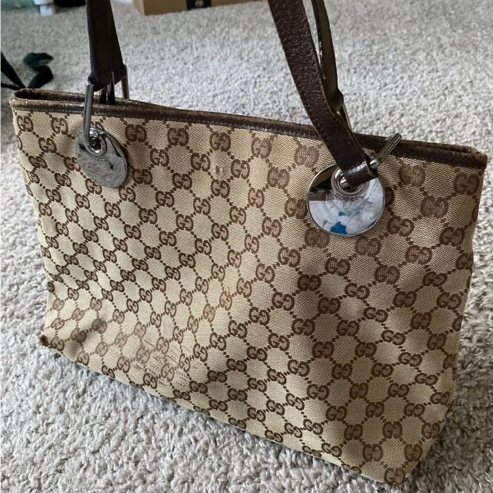 Gucci Beige and Brown GG Canvas Tote